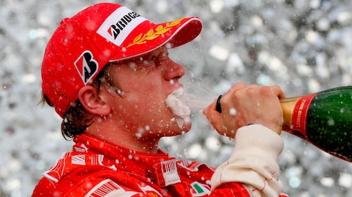 Kimi Räikkönen celebrating victory